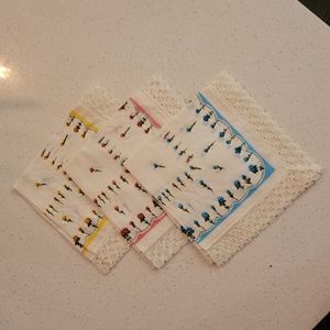 Set of 3 Vintage Handkerchiefs